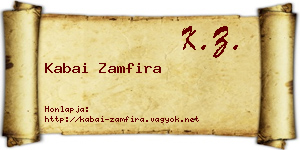 Kabai Zamfira névjegykártya